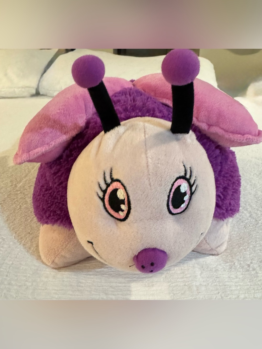 Pillow Pets Plush Purple Ladybug
